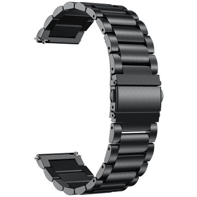 Cazy Metalen armband voor Garmin Vivomove 3 Sport 44mm - Zwart