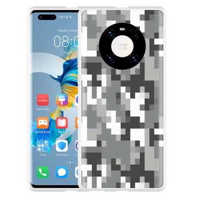 Cazy Hoesje geschikt voor Huawei Mate 40 Pro - Pixel Camouflage