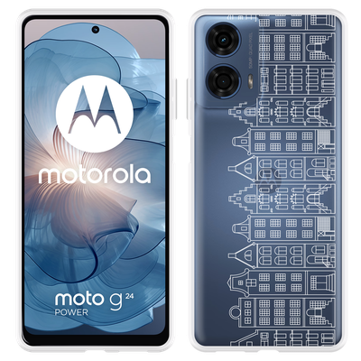 Cazy Hoesje geschikt voor Motorola Moto G04/G04s/G24/G24 Power Grachtenpanden I