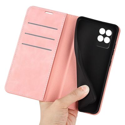 Cazy Wallet Magnetic Hoesje geschikt voor Realme Narzo 50 - Roze