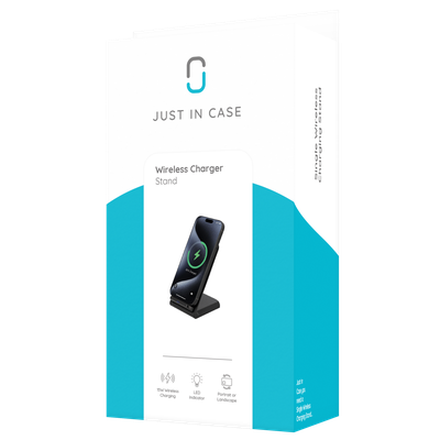 Just in Case Wireless Charger Stand 15W - Black