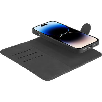 Cazy Uitneembaar Wallet Hoesje voor iPhone 14 Pro - Magfit 2-in-1 Hoesje met Pasvakjes - Zwart