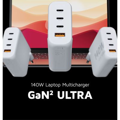 Xtorm 140W GaN2-Ultra Thuislader - 3 x USB-C en 1 x USB-A - Wit