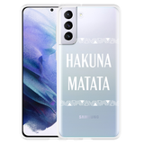 Hoesje geschikt voor Samsung Galaxy S21 Plus - Hakuna Matata white