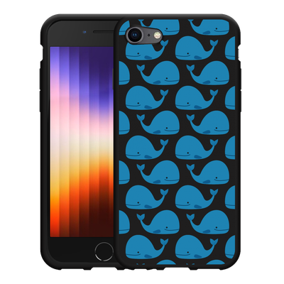 Cazy Hoesje Zwart geschikt voor iPhone 7/8 - Whales