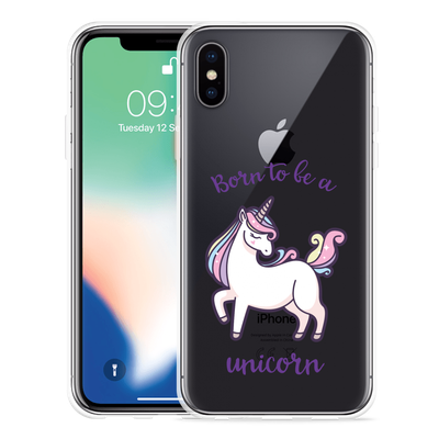 Cazy Hoesje geschikt voor iPhone Xs - Born to be a Unicorn