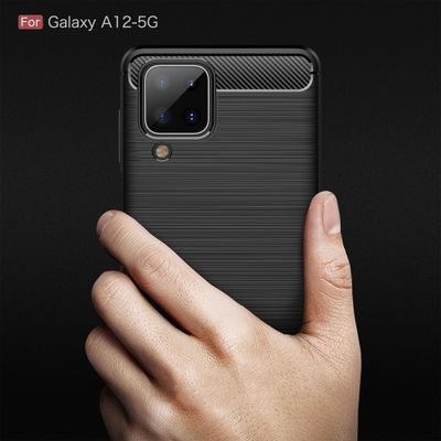 Cazy Rugged TPU Hoesje geschikt voor Samsung Galaxy A12 - Zwart