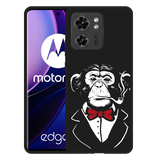 Hoesje Zwart geschikt voor Motorola Edge 40 Smoking Chimp