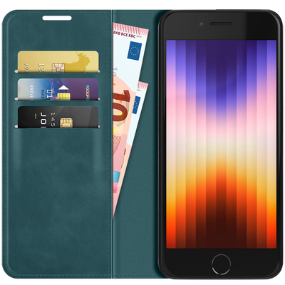 Cazy Wallet Magnetic Hoesje geschikt voor iPhone 7/8/SE 2020/2022 - Groen