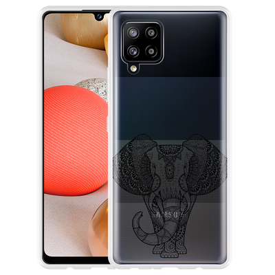 Cazy Hoesje geschikt voor Samsung Galaxy A42 - Mandala Elephant