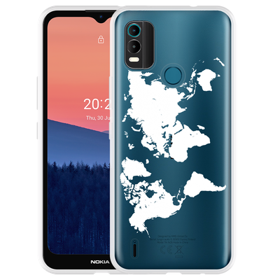 Cazy Hoesje geschikt voor Nokia C21 Plus - World Map