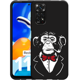 Hoesje Zwart geschikt voor Xiaomi Redmi Note 11/11S - Smoking Chimp