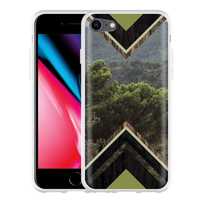 Cazy Hoesje geschikt voor iPhone 8 - Forest wood