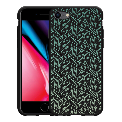 Cazy Hoesje Zwart geschikt voor iPhone SE 2020 - Triangles