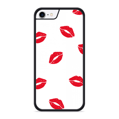 Cazy Hardcase hoesje geschikt voor iPhone 8 - Red Kisses