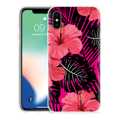 Cazy Hoesje geschikt voor iPhone Xs - Tropical Flowers