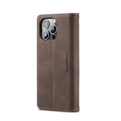 CASEME iPhone 13 Pro Max Retro Wallet Case - Coffee