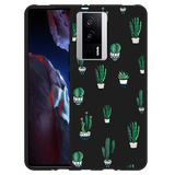 Hoesje Zwart geschikt voor Poco F5 Pro Green Cactus