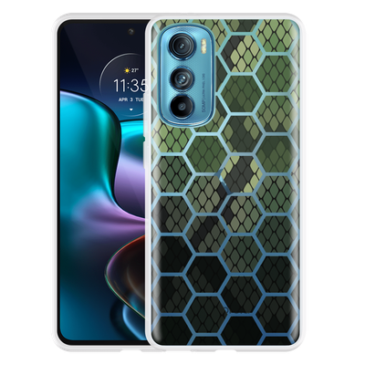 Cazy Hoesje geschikt voor Motorola Edge 30 - Snakeskin Honeycomb