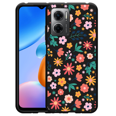 Cazy Hoesje Zwart geschikt voor Xiaomi Redmi 10 5G Always have flowers