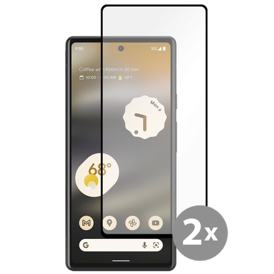 Cazy Tempered Glass Screen Protector geschikt voor Google Pixel 6a - Zwart - 2 stuks