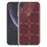 Hoesje geschikt voor iPhone Xr - Red Leaves Pattern