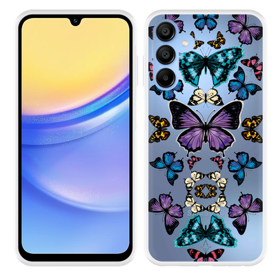 Cazy Hoesje geschikt voor Samsung Galaxy A15 / A15 5G Vlinder Symmetrie