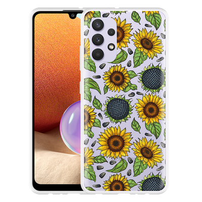 Cazy Hoesje geschikt voor Samsung Galaxy A32 4G - Sunflowers