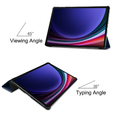 Cazy TriFold Hoes met Auto Slaap/Wake geschikt voor Samsung Galaxy Tab S9 / S9 FE - Blauw