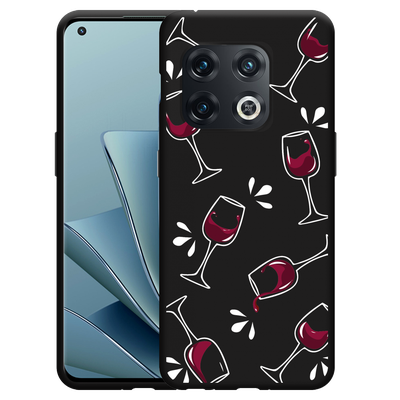 Cazy Hoesje Zwart geschikt voor OnePlus 10 Pro - Wine not?