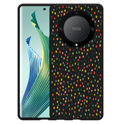 Cazy Hoesje Zwart geschikt voor Honor Magic5 Lite Happy Dots