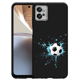 Hoesje Zwart geschikt voor Motorola Moto G32 - Soccer Ball