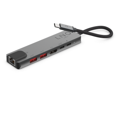 LINQ Connects 6-in-1 Pro USB-C Hub - grijs