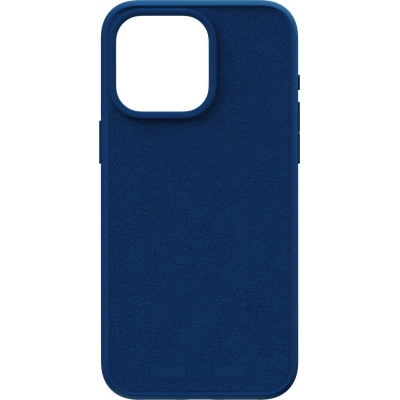 Njord Collections Suede Comfort+ Hoesje geschikt voor iPhone 15 Pro Max - 2M valbescherming - Gerecycled / Duurzaam materiaal - Blauw