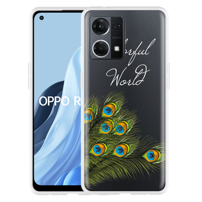 Cazy Hoesje geschikt voor Oppo Reno 7 - Peacock World