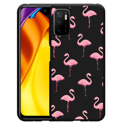 Cazy Hoesje Zwart geschikt voor Poco M3 Pro - Flamingo