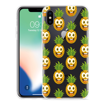 Cazy Hoesje geschikt voor iPhone Xs - Happy Ananas