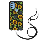 Hoesje met Koord Zwart geschikt voor Motorola Moto G71 - Sunflowers