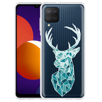 Cazy Hoesje geschikt voor Samsung Galaxy M12 - Art Deco Deer