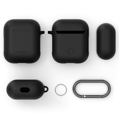 Spigen Hoesje geschikt voor Apple AirPods - Siliconen Fit - Zwart