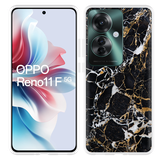 Hoesje geschikt voor Oppo Reno11 F Zwart Goud Marmer