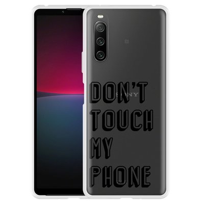 Cazy Hoesje geschikt voor Sony Xperia 10 IV - Don't Touch My Phone