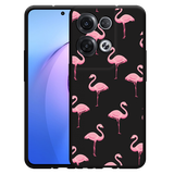 Hoesje Zwart geschikt voor Oppo Reno8 Pro - Flamingo