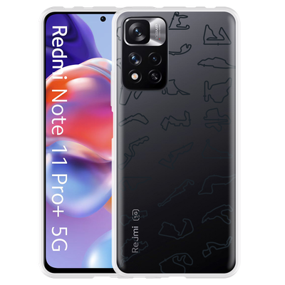 Cazy Hoesje geschikt voor Xiaomi Redmi Note 11 Pro+ - Formula 1 Tracks