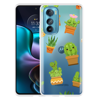Cazy Hoesje geschikt voor Motorola Edge 30 - Happy Cactus