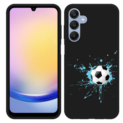 Cazy Hoesje Zwart geschikt voor Samsung Galaxy A25 Soccer Ball