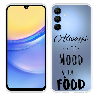 Cazy Hoesje geschikt voor Samsung Galaxy A15 / A15 5G Mood for Food Black