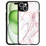 Hardcase Hoesje geschikt voor iPhone 14 White Pink Marble