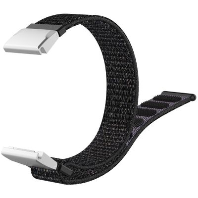 Cazy Nylon Armbandje met Klittenbandsluiting Garmin Fenix 6S / 6S Pro - Zwart