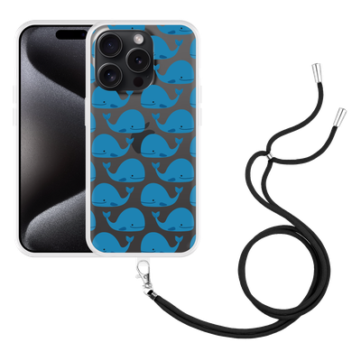 Cazy Hoesje met koord geschikt voor iPhone 15 Pro Whales